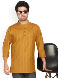 Authentics Striped Mandarin Collar Pure Cotton Kurta
