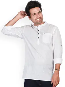 Authentics Mandarin Collar Thread Work Pure Cotton Straight Short Kurta