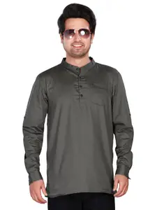 Authentics Woven Design Mandarin Collar Pure Cotton Kurta
