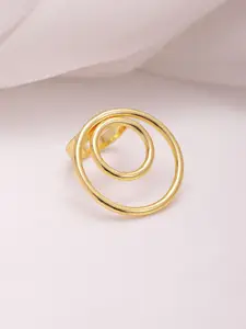 Rubans Gold Plated Spiral Finger Ring
