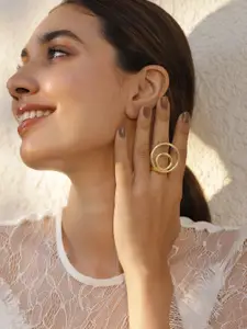 Rubans 18K Gold Plated Spiral Design  Fashionable Adjustable Finger Ring