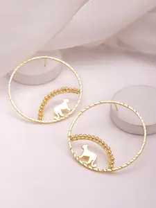 Rubans Gold-Plated Geometric Drop Earrings