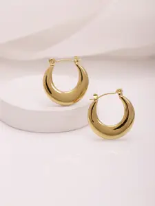 Rubans 18KT Gold Plated Stainless Steel Geometric Hoop Earrings