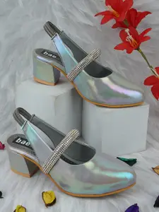 BAESD Girls Embellished Round Toe Block Heeled Mary Janes