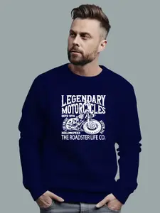 The Roadster Lifestyle Co. Black Graphic Printed Pure Cotton Pullover Sweatshirt