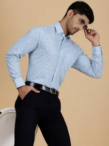JADE BLUE Striped Cotton Formal Shirt