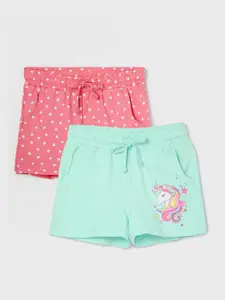 Fame Forever by Lifestyle Girls Pack Of 2 Printed Pure Cotton Shorts