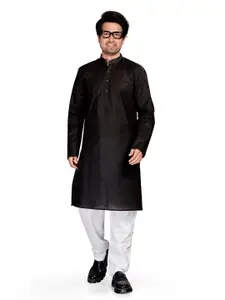 Authentics Band Collar Long Sleeves Regular Fit Pure Cotton Pathani Kurta