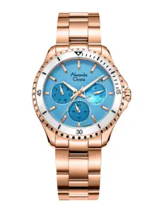 Alexandre Christie Women Embellished Dial & Stainless Steel Straps Analogue Watch 2A54BFBRGLBSL