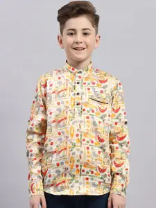 Monte Carlo Boys Abstract Printed Cotton Casual Shirt