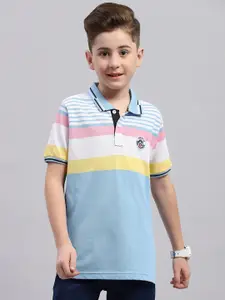 Monte Carlo Boys Striped Polo Collar Cotton T-shirt