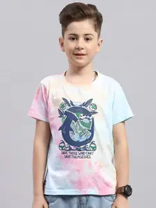 Monte Carlo Boys Round Neck Short Sleeves Typographic Printed Regular Fit Cotton T-shirt