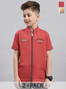 Monte Carlo Boys Pack Of 2 Typography Printed Cotton T-shirts