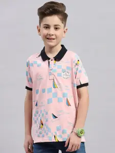 Monte Carlo Boys Graphic Printed Polo Collar Cotton T-shirt