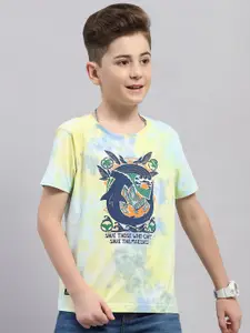 Monte Carlo Round Neck Boys Biker Printed Cotton T-shirt