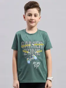 Monte Carlo Boys Typography Printed Raw Edge T-shirt