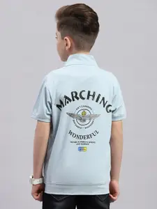 Monte Carlo Boys Pack of 2 Round Neck Short Sleeves Typography Printed Cotton T-shirts