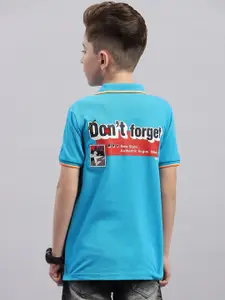 Monte Carlo Boys Typography Printed Polo Collar Cotton T-shirt