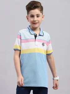 Monte Carlo Boys Striped Polo Collar Cotton T-shirt
