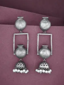 ATIBELLE German Silver Plated Classic Jhumkas