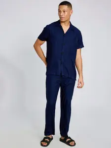 PURPLEMANGO THE FRUIT OF FASHION Collar Shirt Half Sleeves Shirt With Trousers Co-Ords