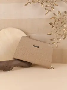 Metro Women Textured PU Two Fold Wallet