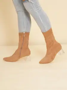 Sherrif Shoes Women Casual High-Top Block-Heeled Chelsea Boots