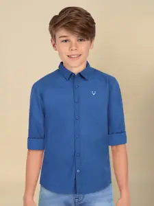 Allen Solly Junior Boys Spread Collar Solid Cotton Slim Fit Casual Shirt