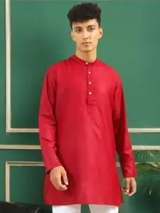 TATTVA Mandarin Collar Summer Sheers Cotton Straight Kurta