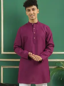TATTVA Mandarin Collar Summer Sheers Cotton Straight Kurta