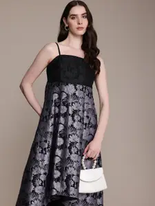 bebe Floral A-Line Midi Dress