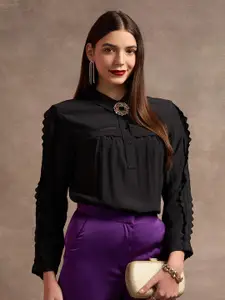 U.S. Polo Assn. Women Solid Shirt Collar Top