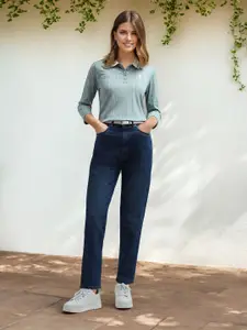 U.S. Polo Assn. Women High-Rise Cotton Stretchable Straight Fit Jeans