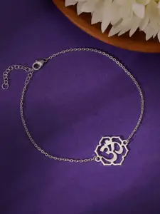 GIVA 925 Silver Om Namo Bracelet Rakhi With Roli and Chawal