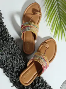 Anouk Women One Toe Flats with Western - Embellished