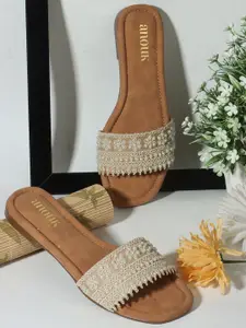 Anouk Women Party Open Toe Flats With Western - Embellished