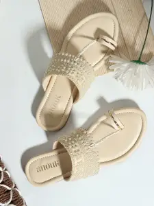 Anouk Women Ethnic Embellished One Toe Flats