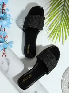 Anouk Women Party Open Toe Flats With Western - Embellished