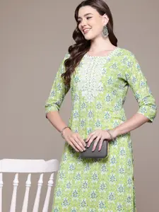 Readiprint Ethnic Motifs Printed Thread Work Pure Cotton Kurta