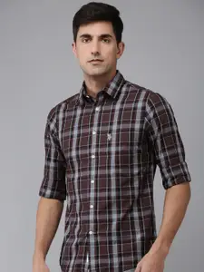 U.S. Polo Assn. Tailored Fit Checked Pure Cotton Casual Shirt