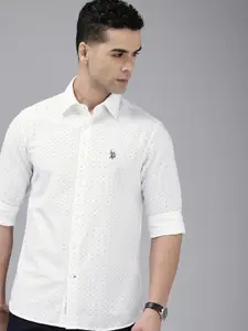 U.S. Polo Assn. Pure Cotton Tailored Fit Micro Ditsy Printed Casual Shirt