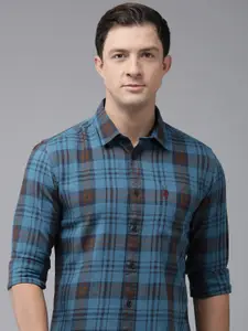 U.S. Polo Assn. Denim Co. Pure Cotton Slim Fit Checked Casual Shirt