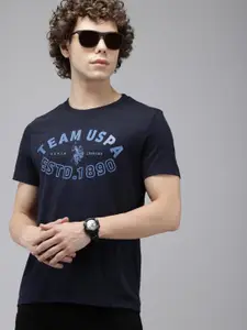 U.S. Polo Assn. Denim Co. Brand Logo Printed Pure Cotton Slim Fit T-shirt