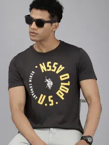 U.S. Polo Assn. Denim Co. Brand Logo Printed Pure Cotton Slim Fit T-shirt