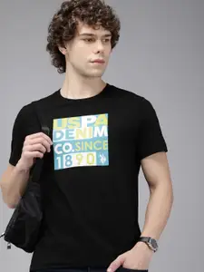 U.S. Polo Assn. Denim Co. Brand Logo Printed Pure Cotton Slim Fit T-shirt