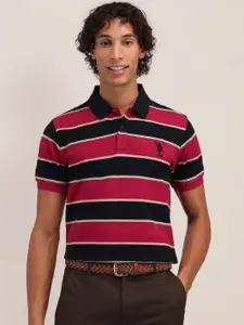 U.S. Polo Assn. Striped Polo Collar Pure Cotton Slim Fit T-shirt