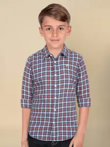Allen Solly Junior Boys Spread Collar Tartan Checked Cotton Slim Fit Casual Shirt