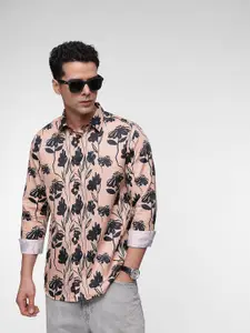 French Connection Pure Cotton Slim Fit Floral Printed Casual Shirt