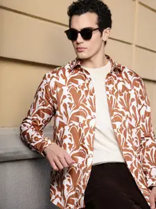 French Connection Slim Fit Abstract Printed Pure Cotton Casual Shirt