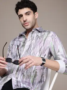 French Connection Pure Cotton Slim Fit Opaque Printed Casual Shirt